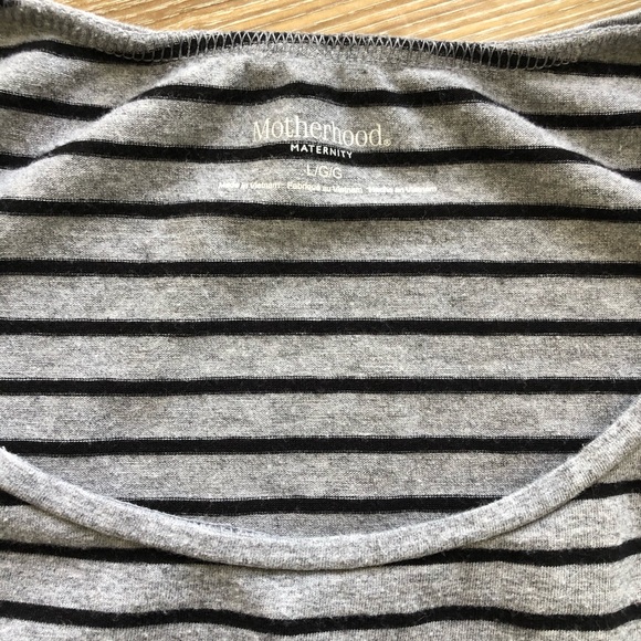 Black & Gray Stripped Maternity Tank Top - Picture 5 of 5